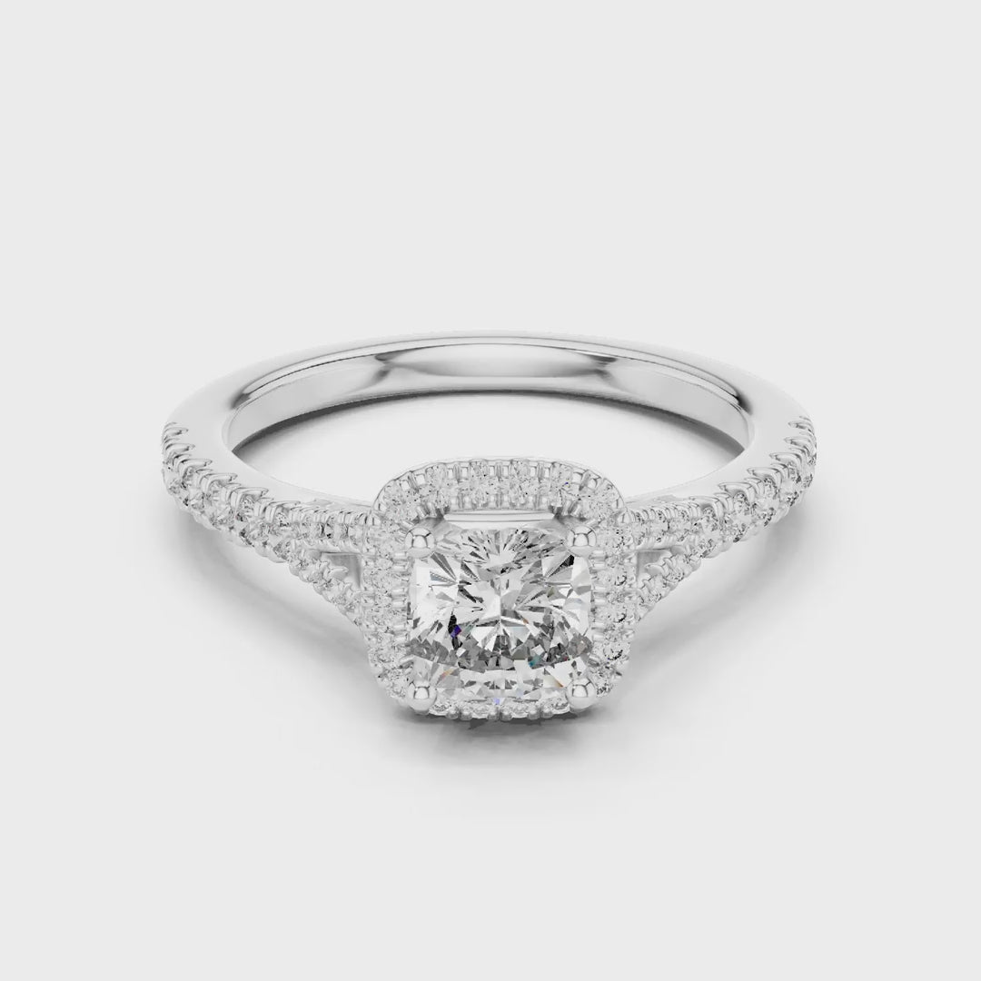 MJR030 - Brilliant Micropavé Border Accent Engagement Ring