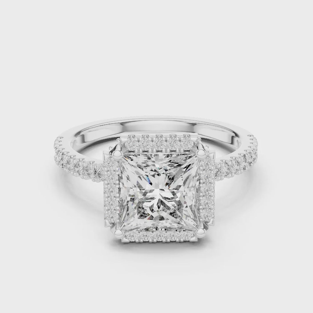 MJR037 - Princess Cut Glitzy Border French Set Ring