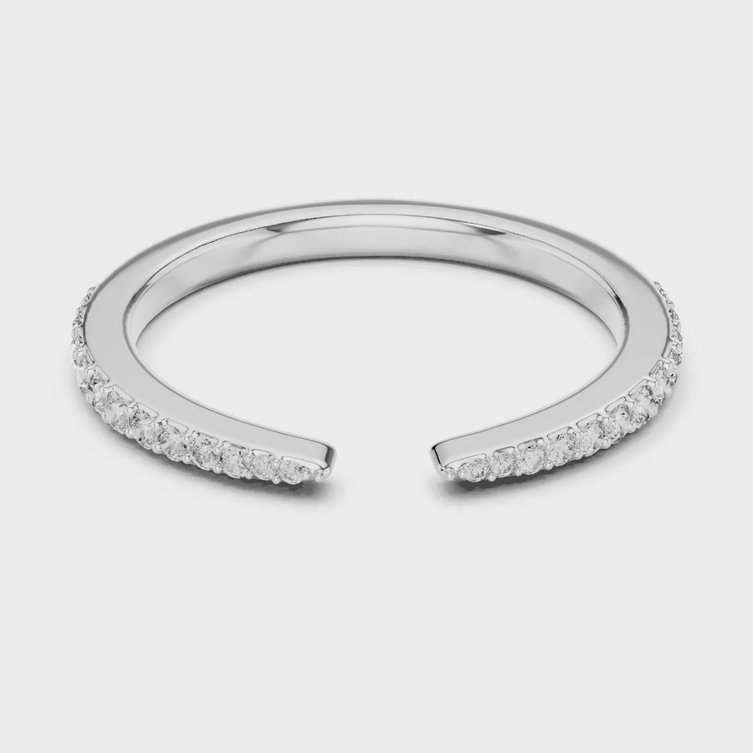 MJR060 - Elegant Slender Half Eternity Floating Pointer Band