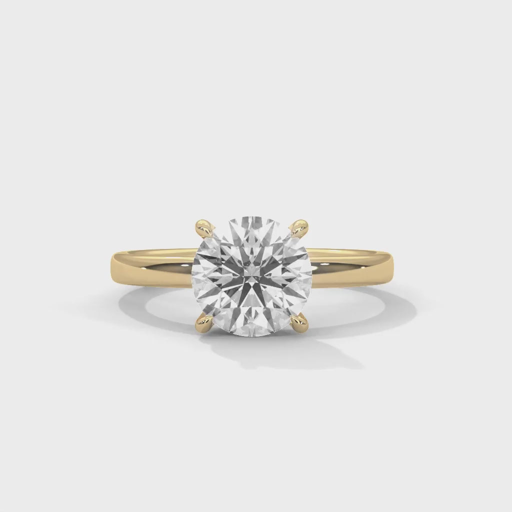 MJBS33 - Minimalist Four-Prong Round Cut Wedding Ring