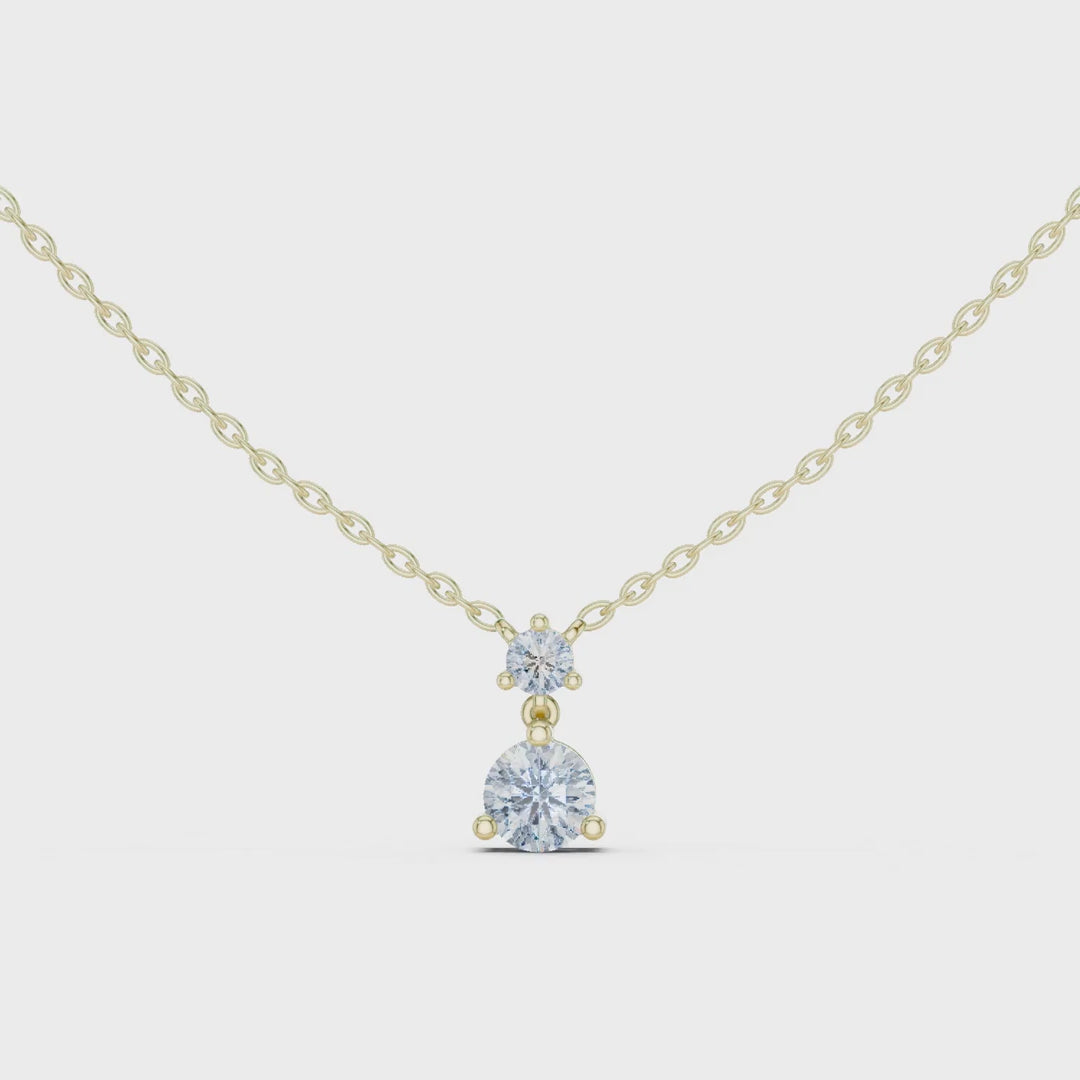 MJP48 - Tiered Round Diamond Solitaire Drop Pendant