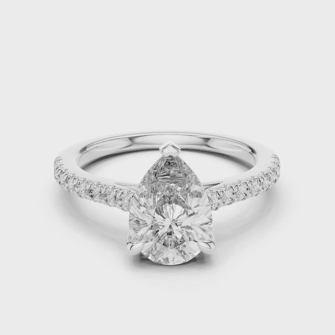 MJR028 - Teardrop French Set Accent Statement Ring