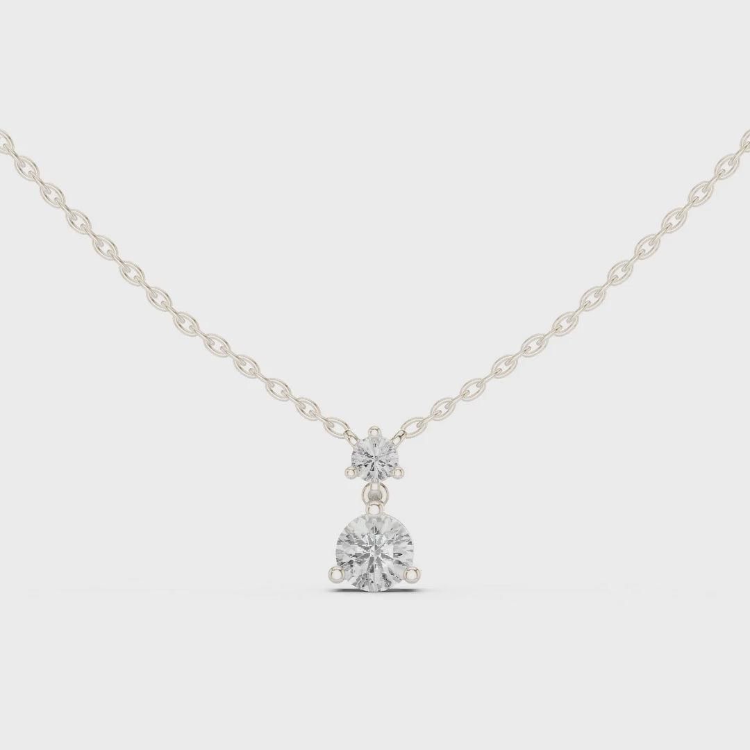 MJP48 - Tiered Round Diamond Solitaire Drop Pendant