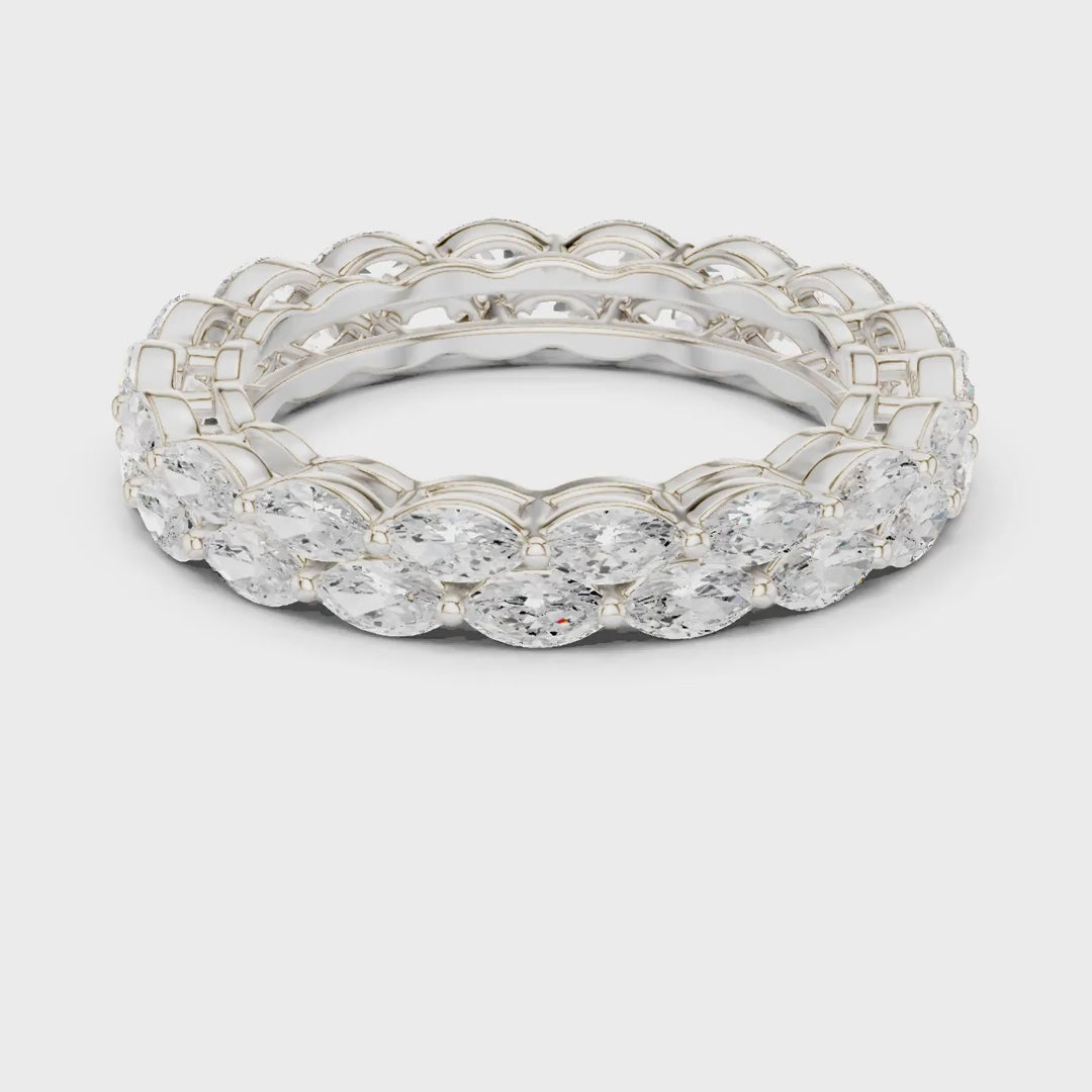 MJET039 - Marquise Cut Double Row Full Eternity Band
