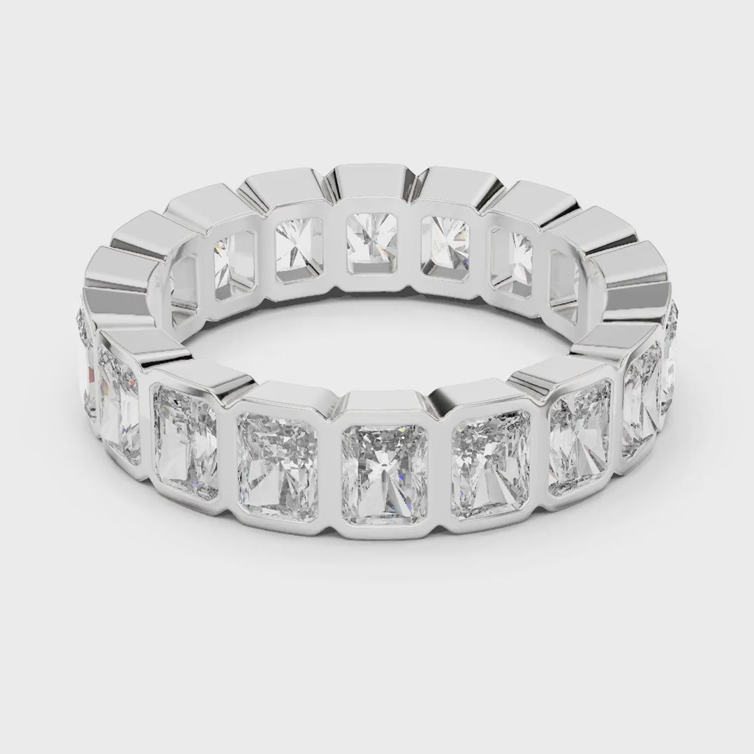 MJET033 - Radiant Cut Bezel Set Full Eternity Ring