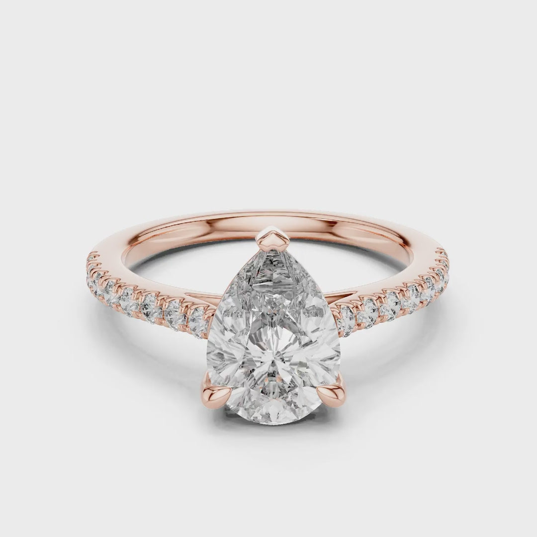 MJR028 - Teardrop French Set Accent Statement Ring