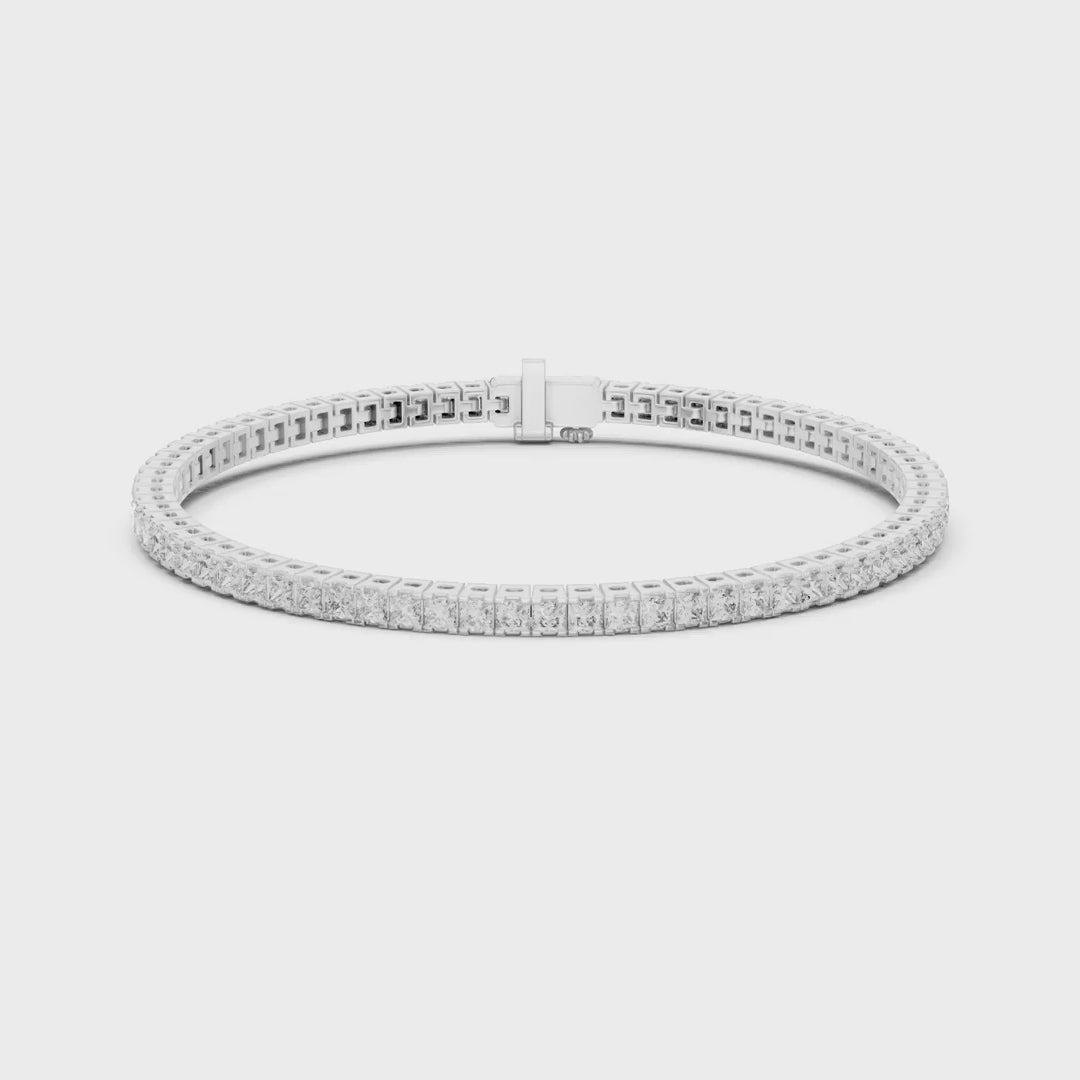 MJBR02 - Princess Cut Channel Tennis Bracelet