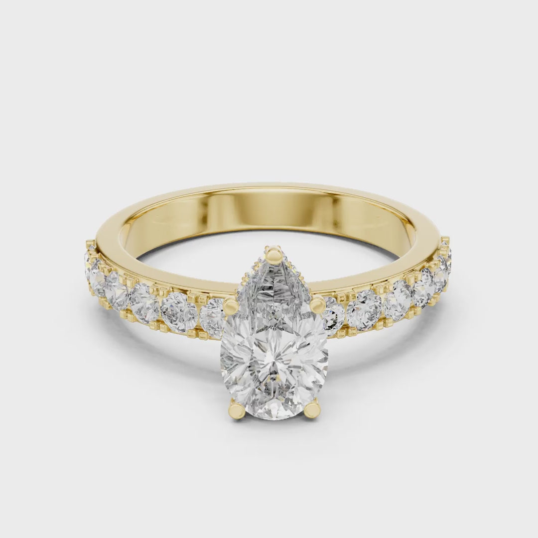 MJR018 - Teardrop French Set Accent Statement Ring