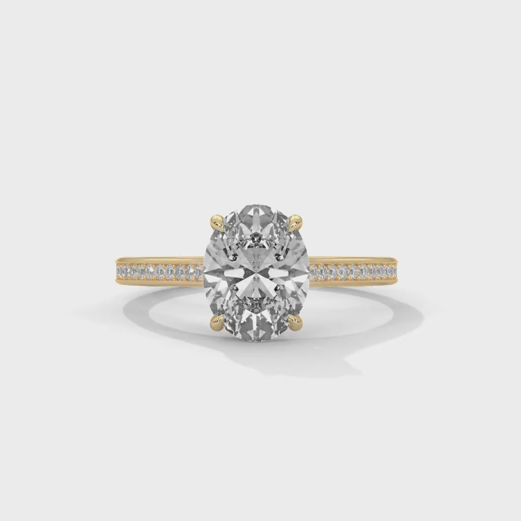 MJBS38 - Classic Silhouette Oval Prong-Set Wedding Band
