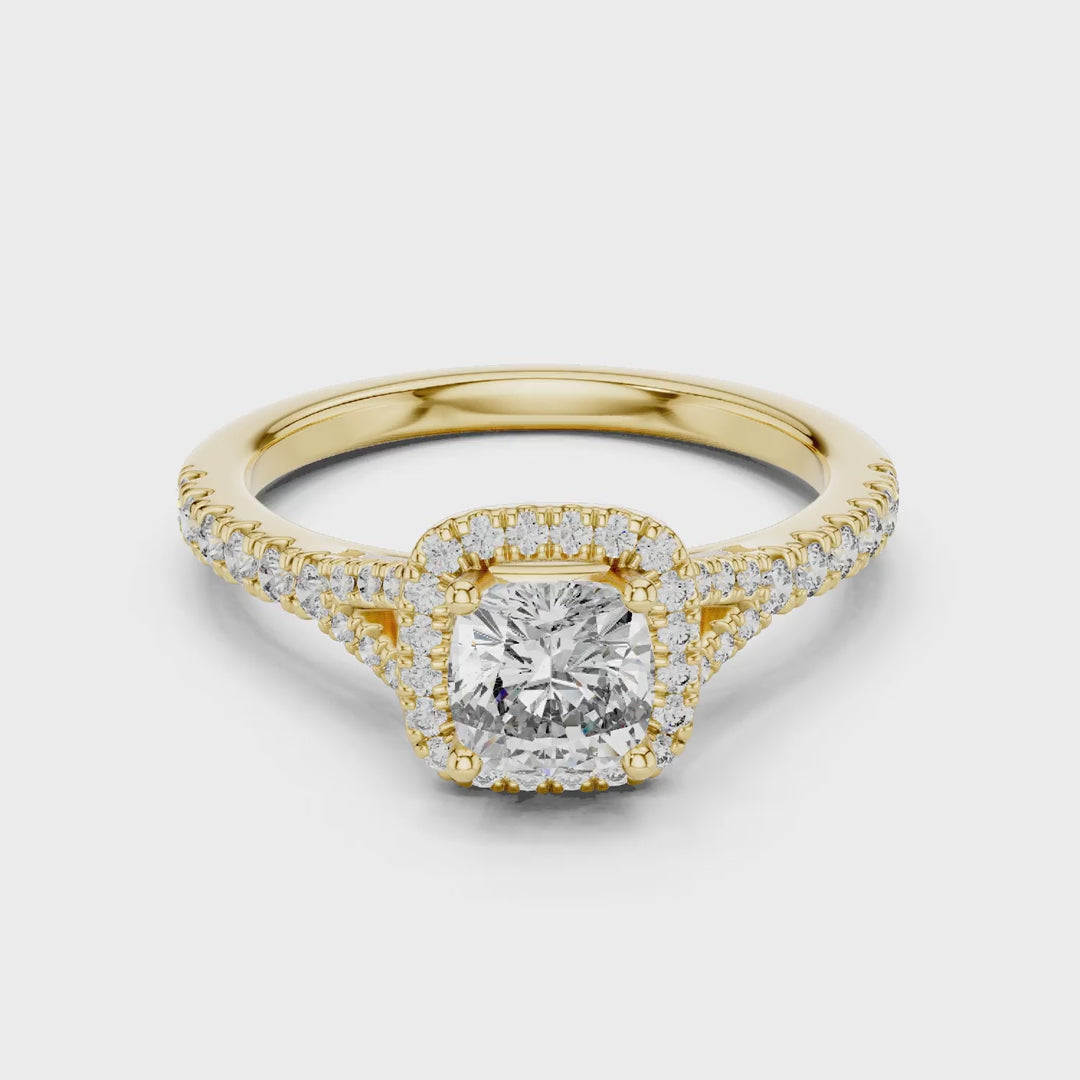 MJR030 - Brilliant Micropavé Border Accent Engagement Ring