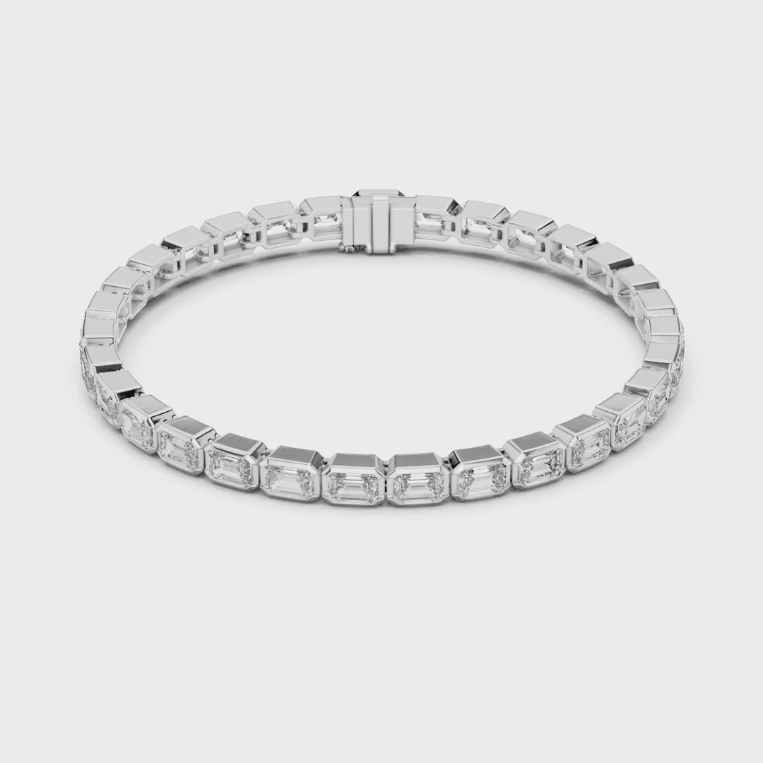 MJBR04 - Emerald Cut Bezel Set Eternity Loop