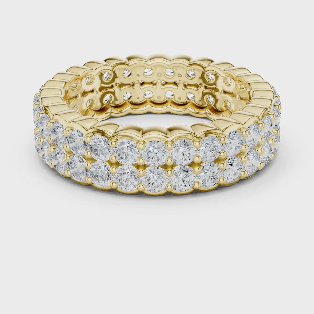 MJET018 - Dual Row Round Pavé Full Eternity Band