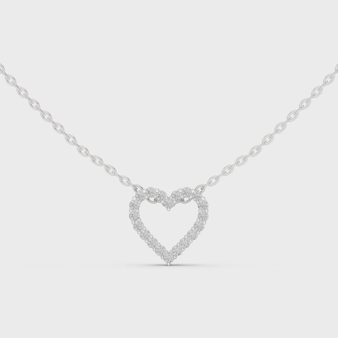 MJP36 - Radiant Open Heart Pavé Pendant