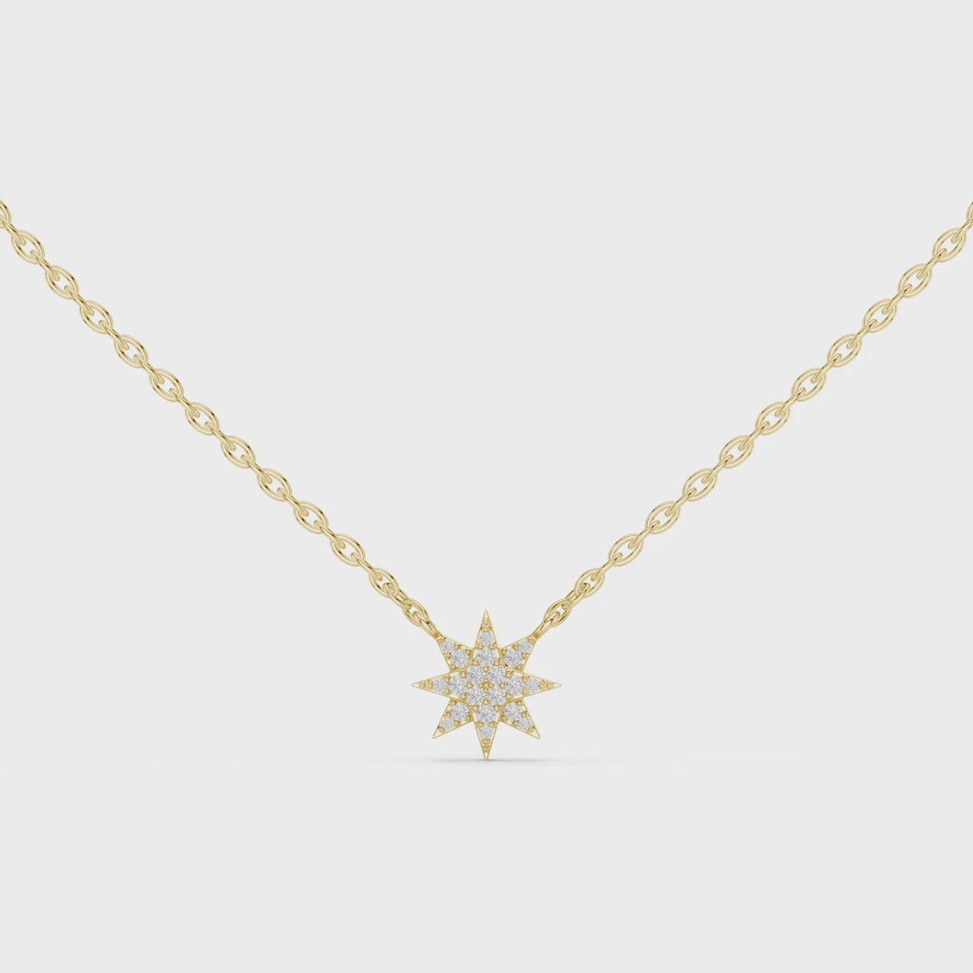 MJP010 - Eight-Point Starburst Diamond Pave Pendant