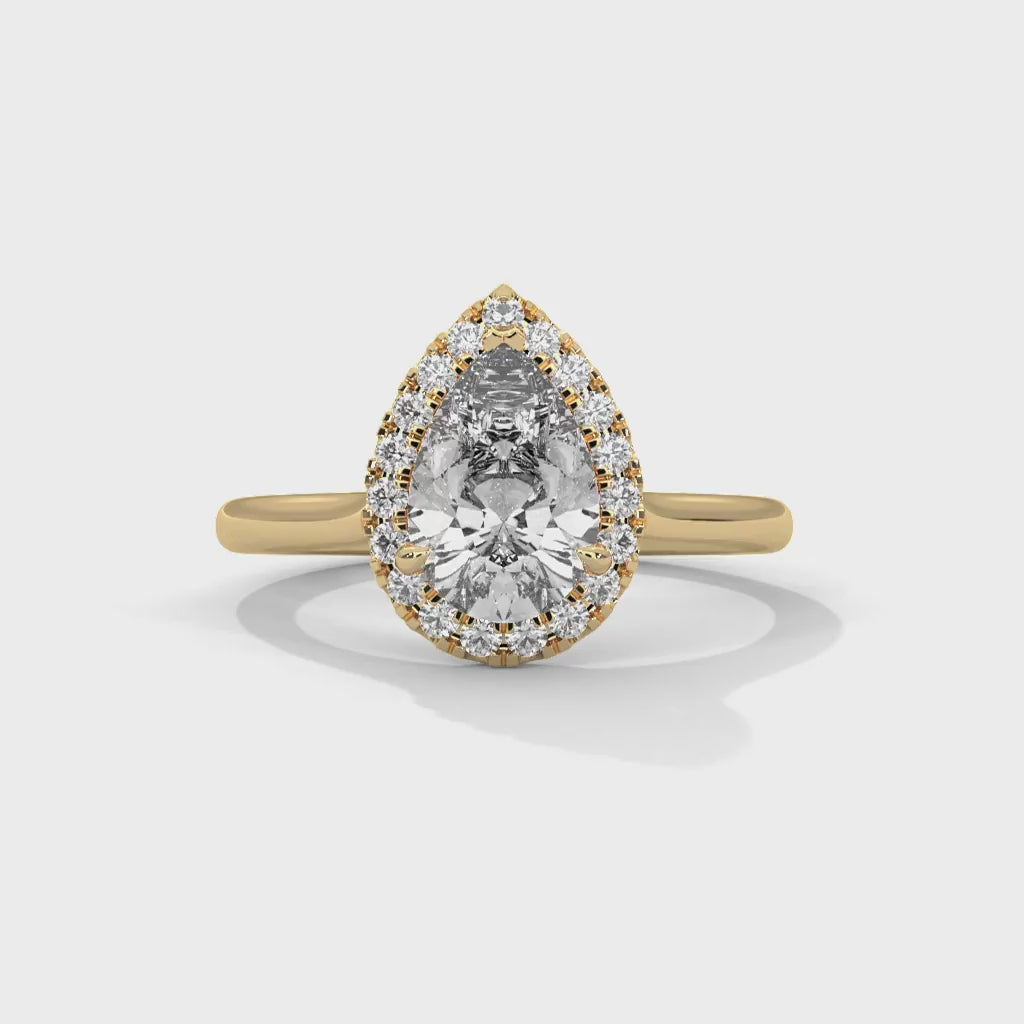 MJBS28 - Teardrop Silhouette Solitaire with Shimmering Frame