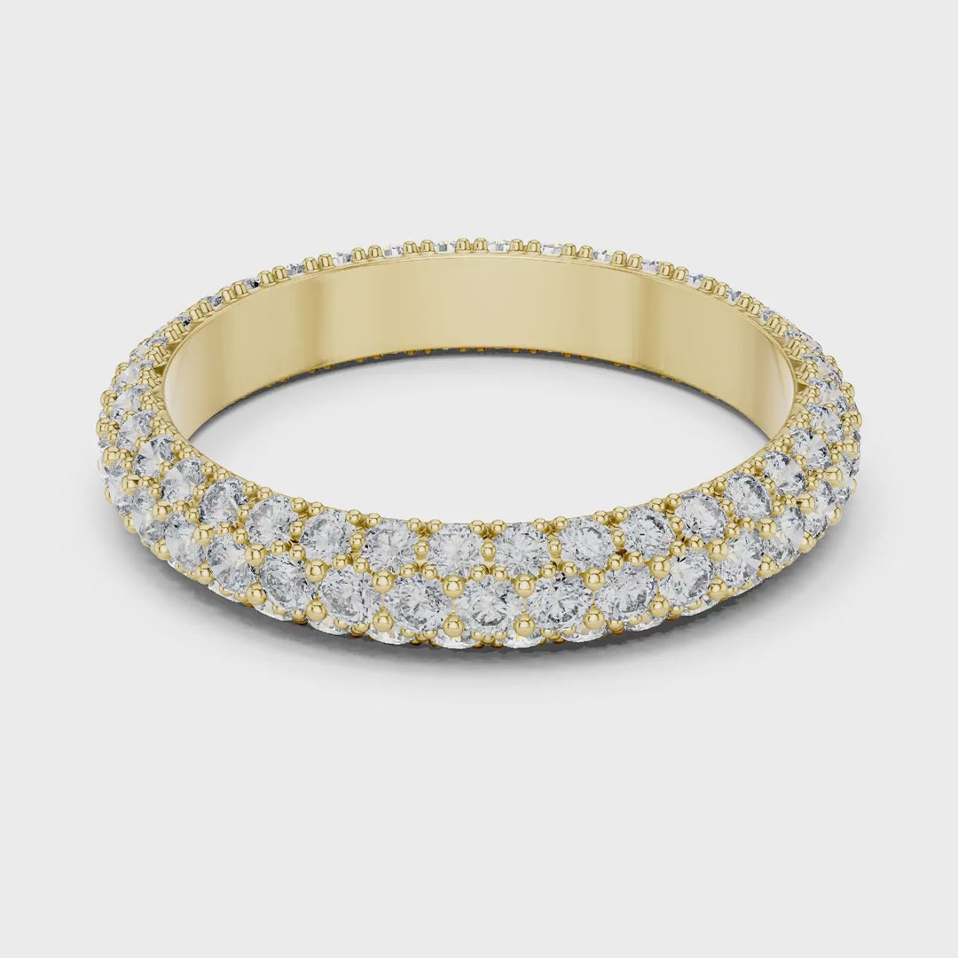 MJET026 - Micro-Pavé Triple Row Wedding Band