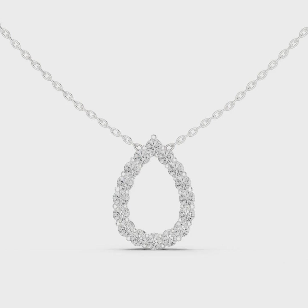 MJP34 - Open Pear Loop Diamond Pendant