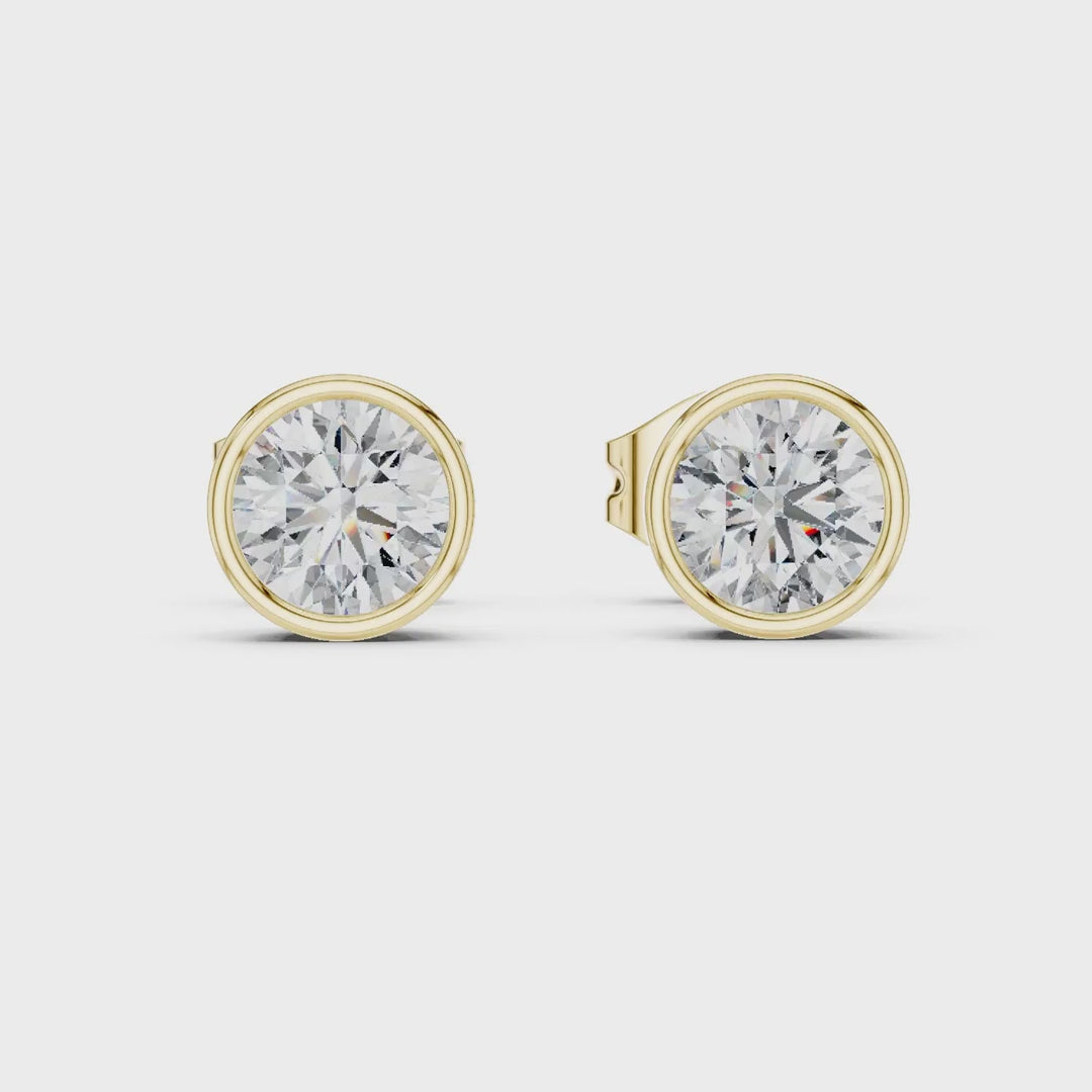 MJER81 - Modern Bezel-Set Round Brilliant Studs
