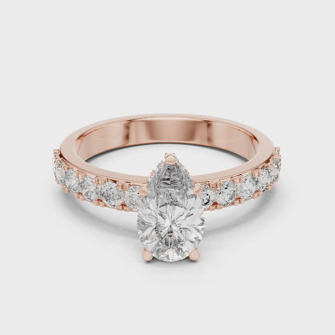 MJR018 - Teardrop French Set Accent Statement Ring