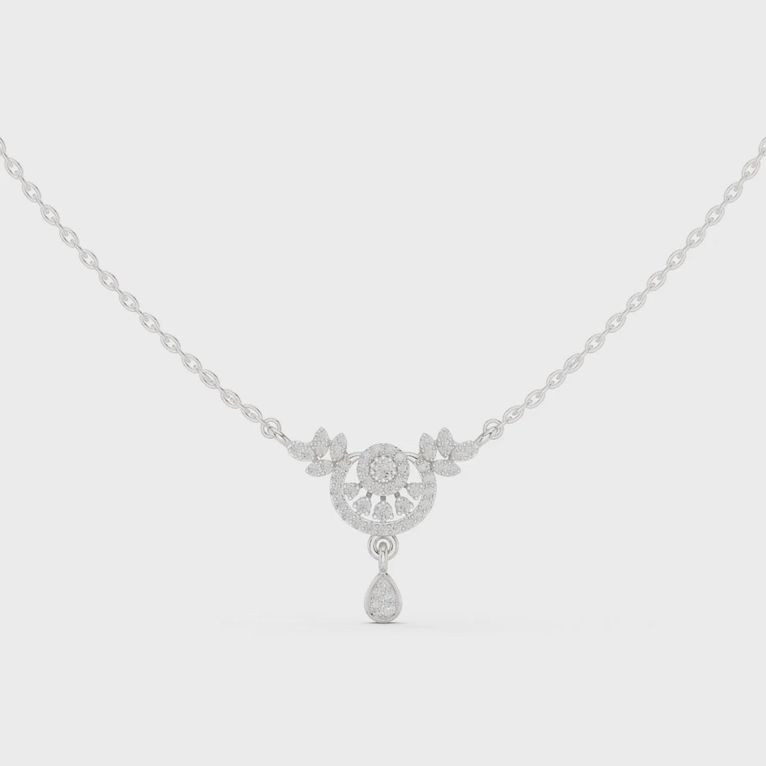 MJP22 - Sunburst Medallion Pear Dangle Pendant