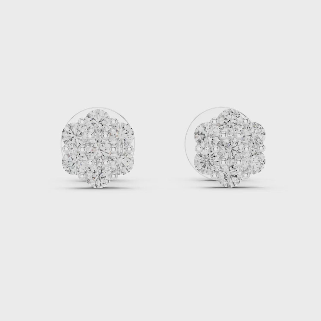 MJER13 - Floral Round Multi Stone Earrings