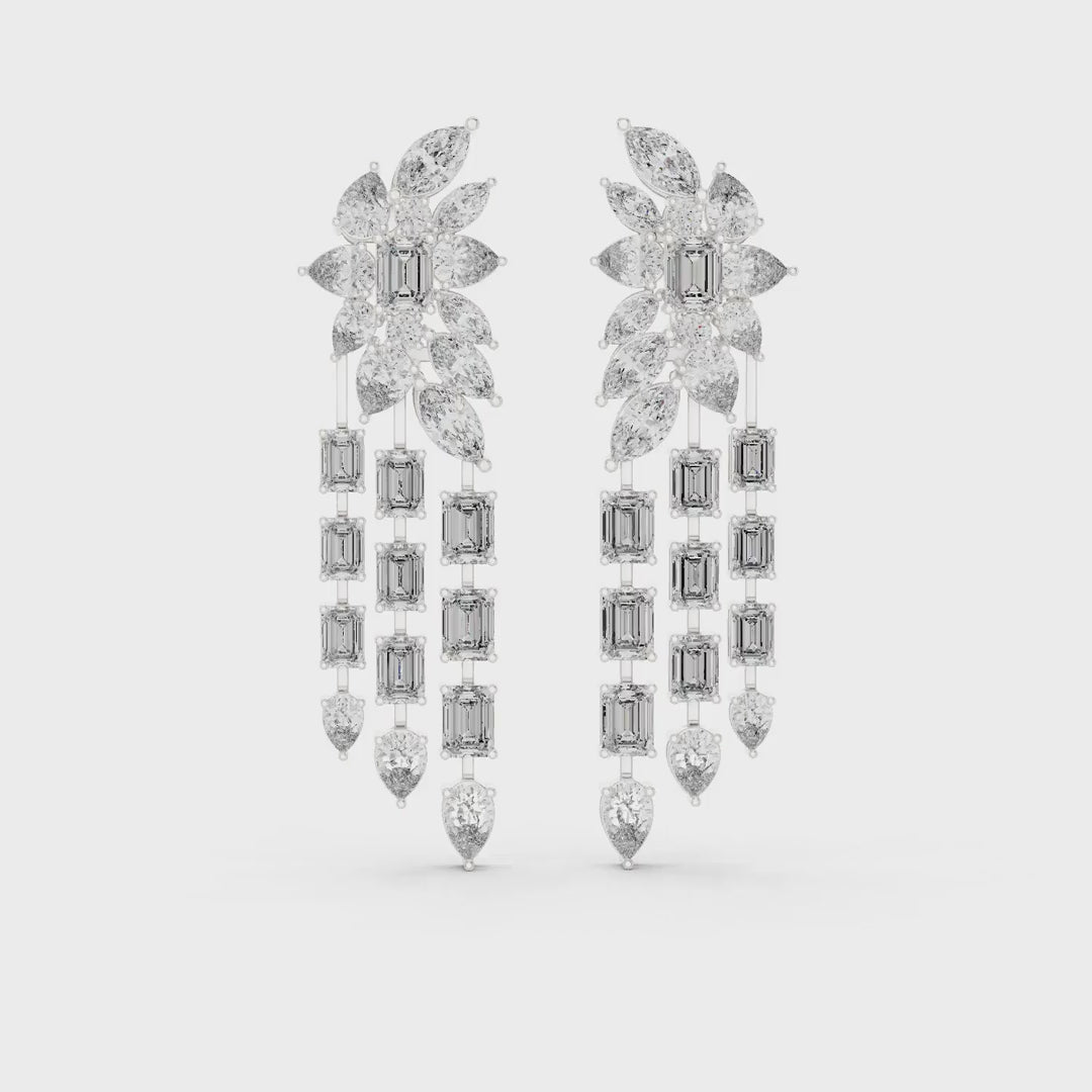MJER60 - Botanical Fringe Chandelier Earrings