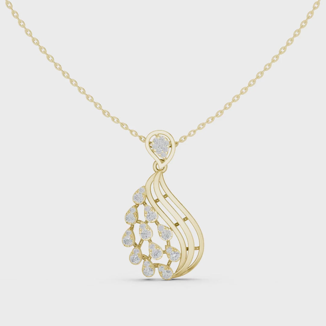 MJP13 - Modern Teardrop Diamond Cascade Pendant