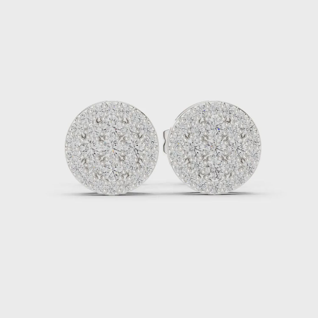 MJER45 - Domed Starlight Medallion Stud Earrings
