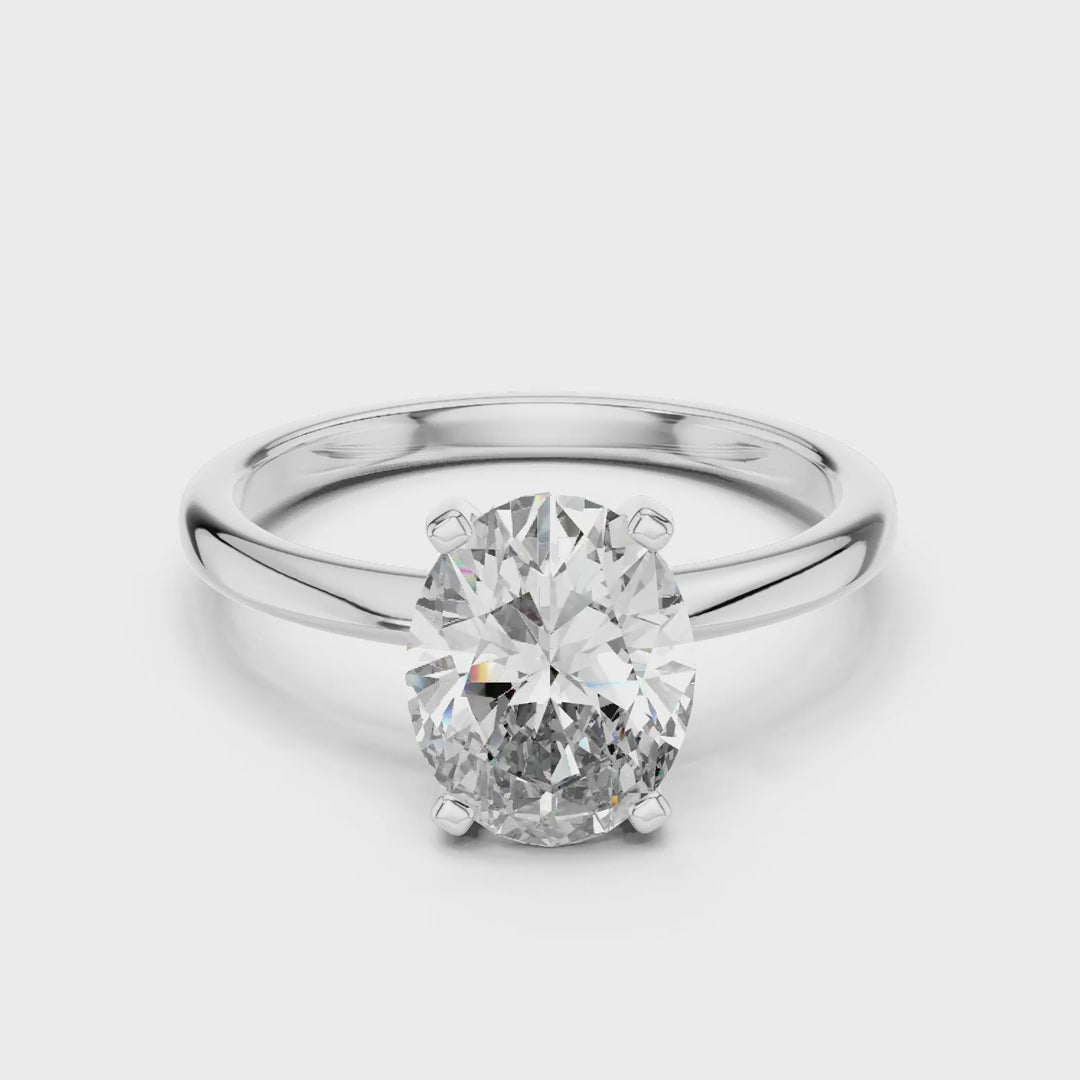 MJR040 - Elegant High Mount Brilliant Oval Bridal Ring