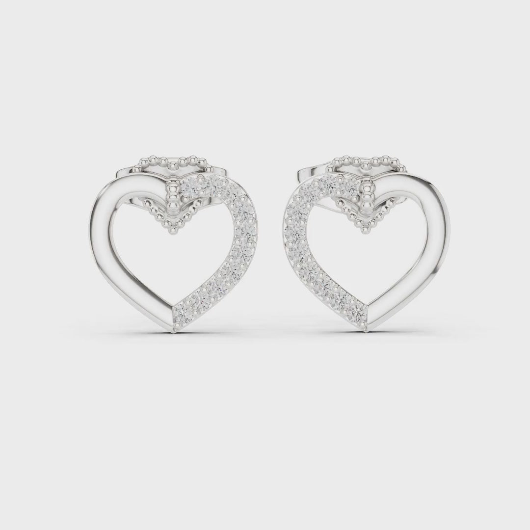 MJER46 - Open Heart Split Pavé Silhouette Studs