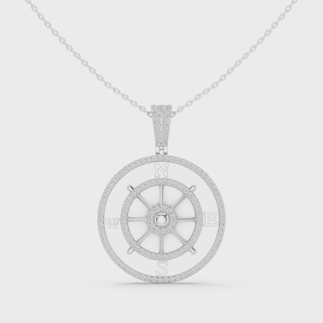 MJP23 - Cardinal Points Ship Wheel Emblem Pendant