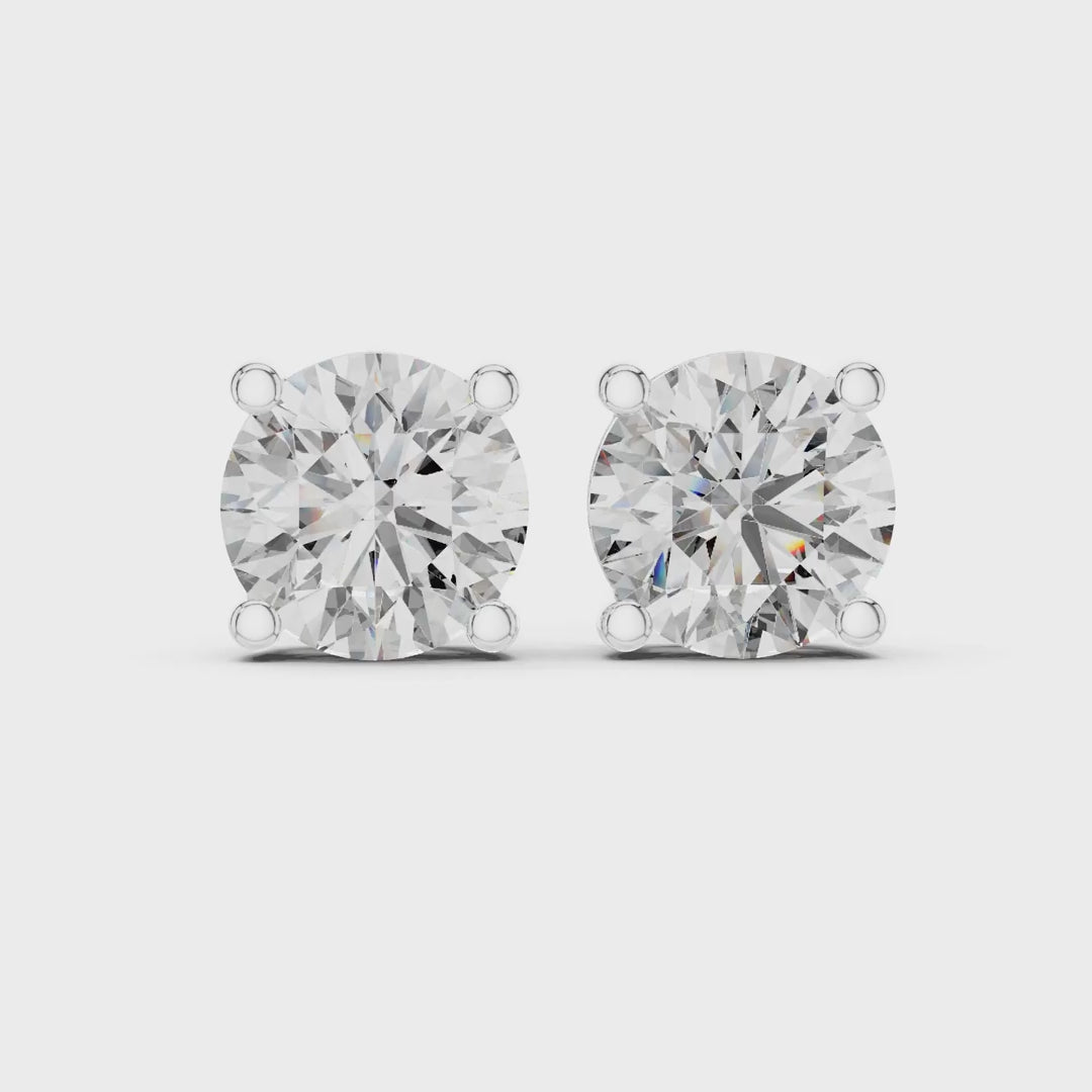MJER01 -Classic Four-Prong Round Cut Solitaire Studs