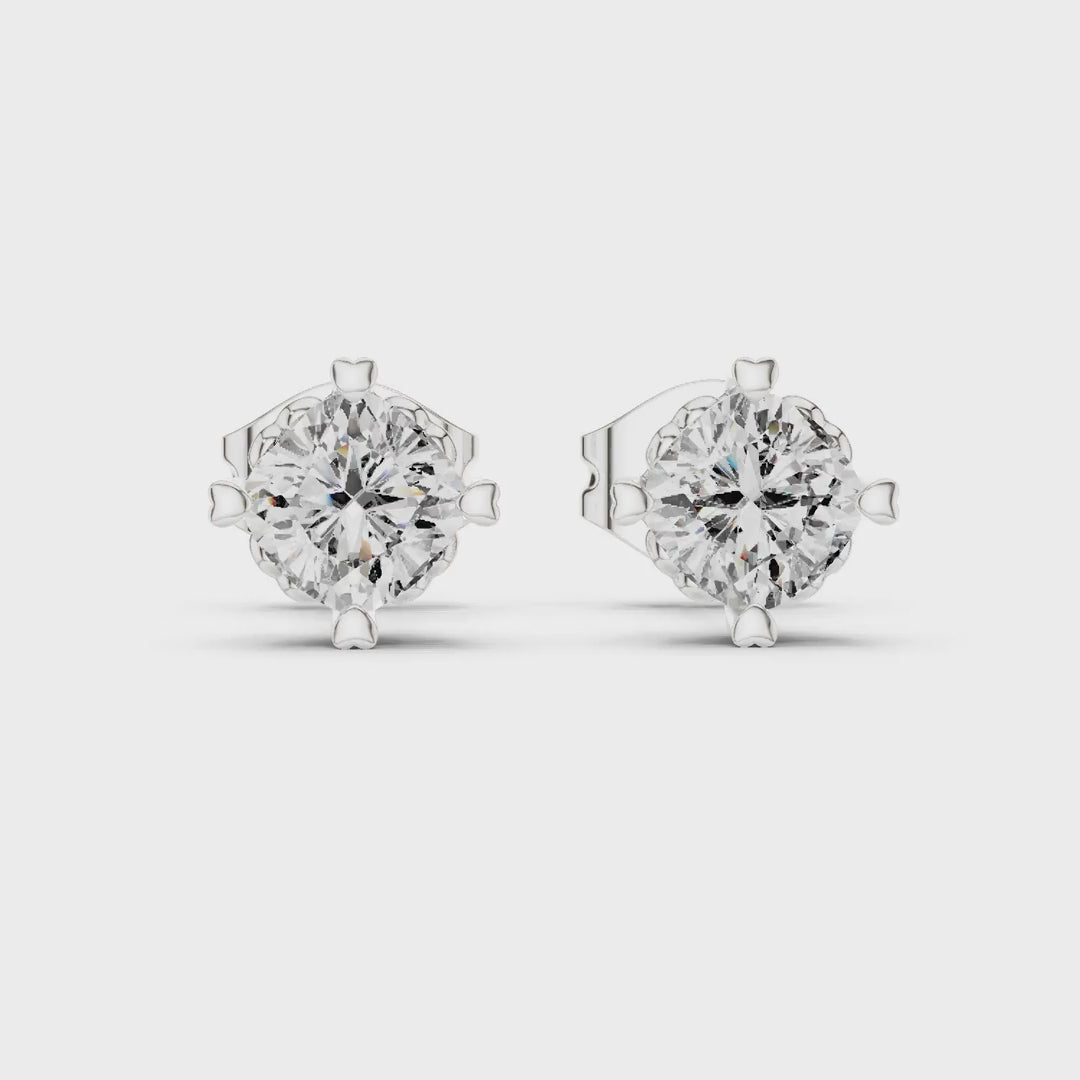 MJER79 - Scalloped Tulip Basket Solitaire Studs