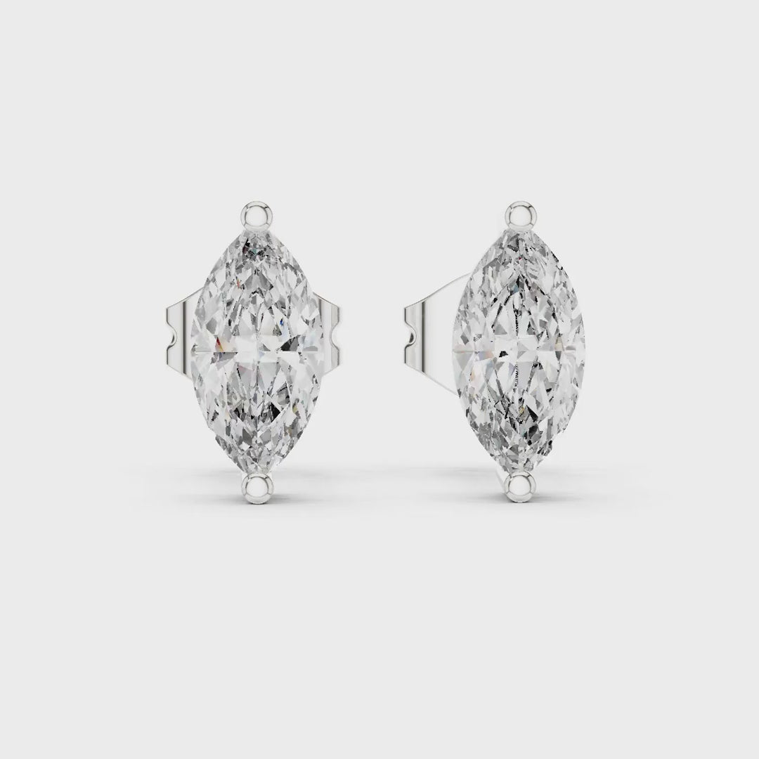 MJER58 - Marquise Cut Two-Prong Solitaire Studs