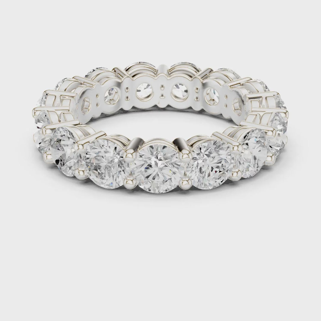 MJET016 - Round Brilliant Cut Four Prong Full Eternity Band