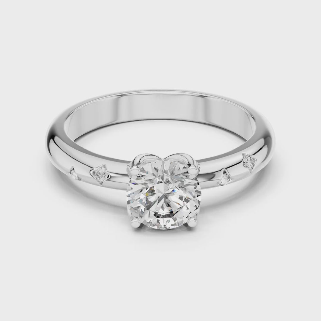 MJR049 - Round Brilliant Starlet Inset Accent Ring