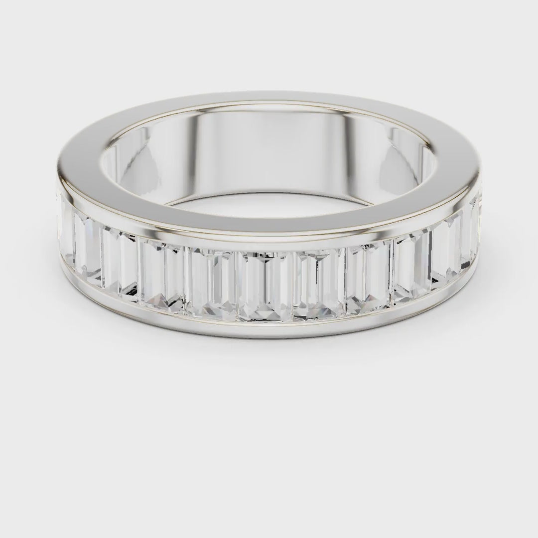MJET044 - Channel Set Baguette Cut Full Eternity Band