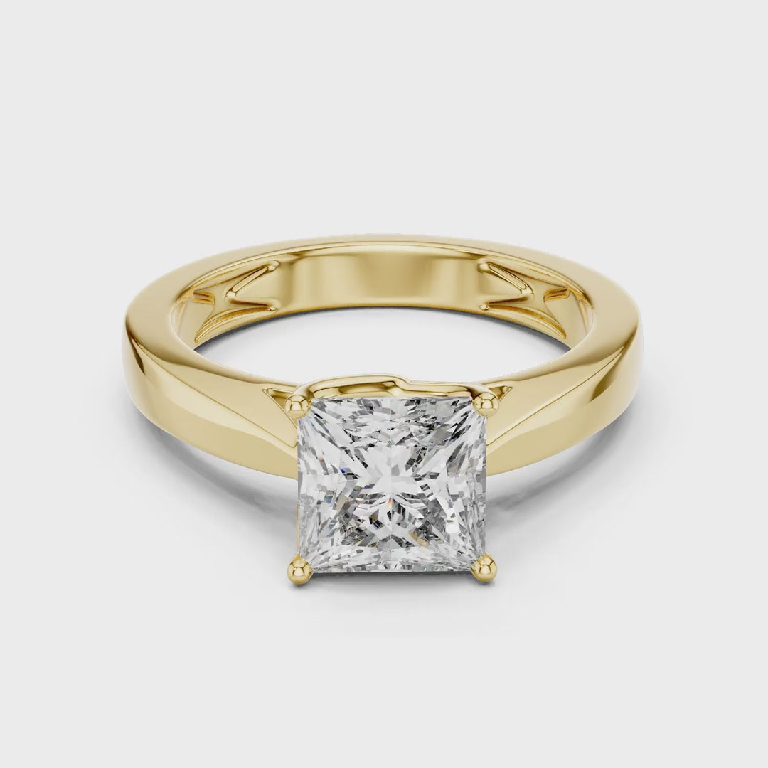 MJR035 - Bold Geometric Tapered Shank Minimalist Bridal Ring
