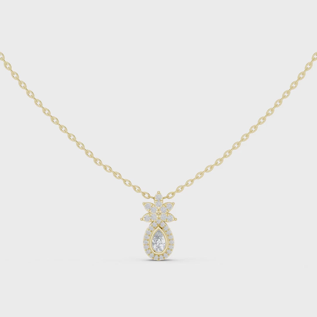 MJP21 - Shimmering Pear Petal Drop Necklace
