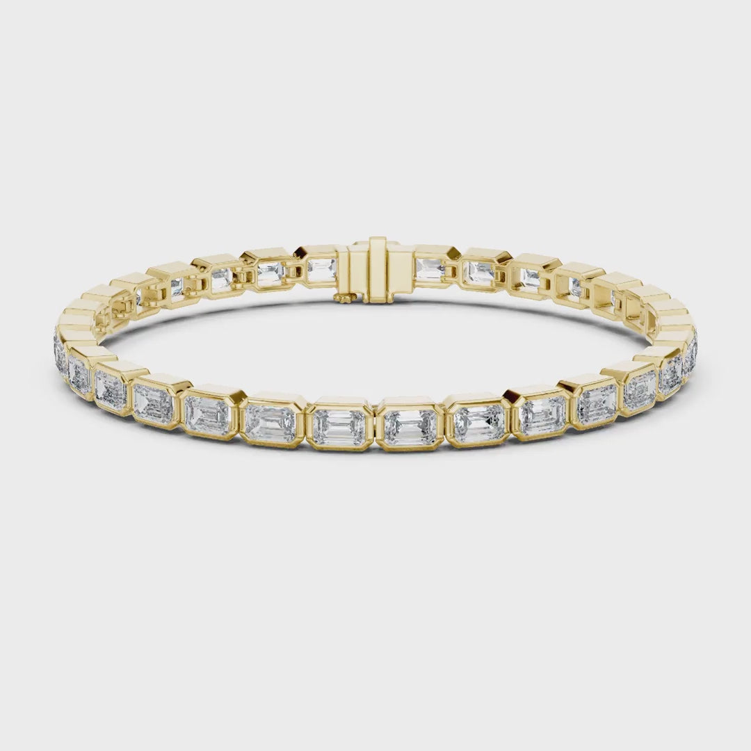 MJBR14 - Octagonal Bezel Emerald Cut Line Strand
