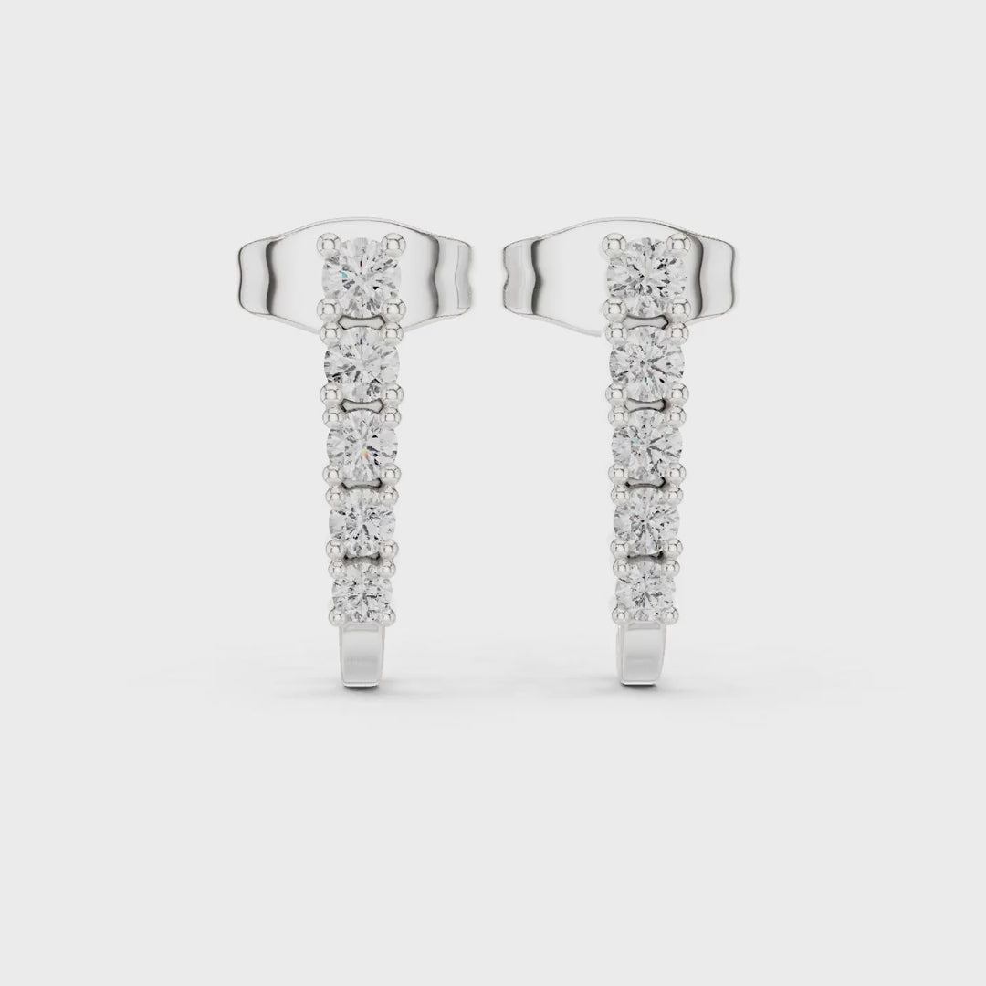 MJER72 - Contoured Sparkling Ear Pin Studs