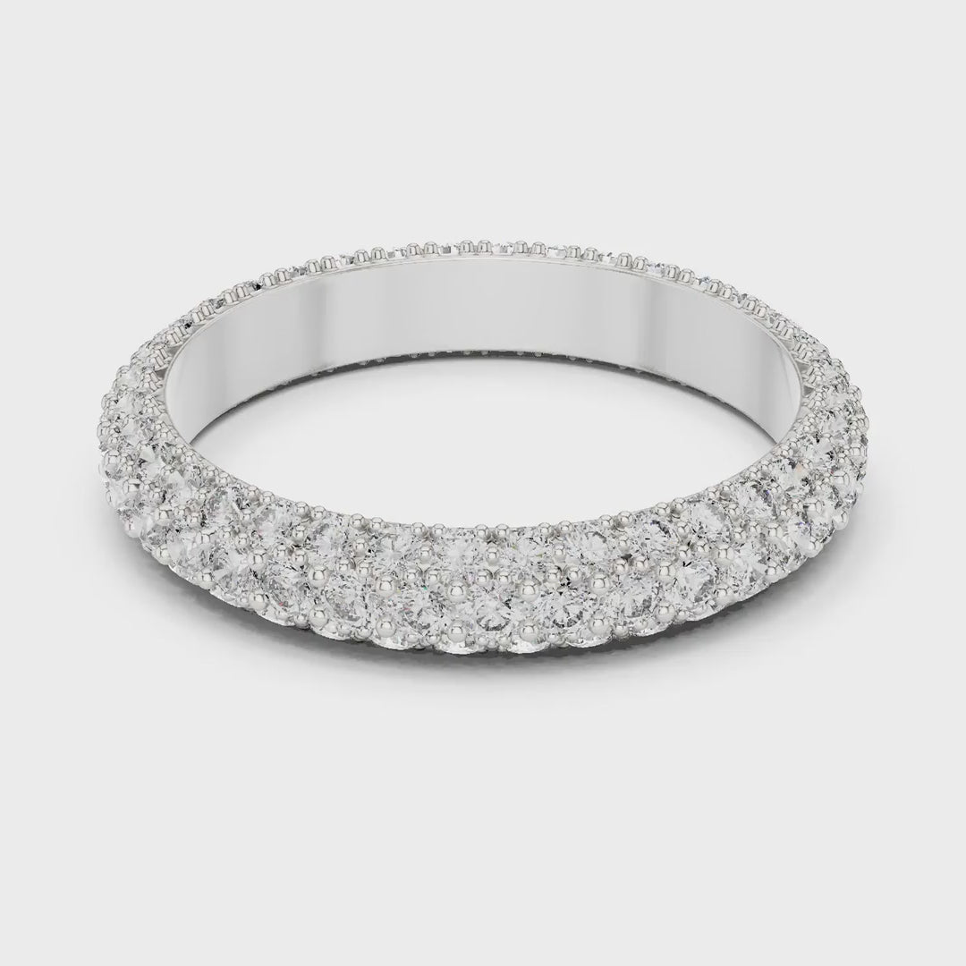 MJET026 - Micro-Pavé Triple Row Wedding Band