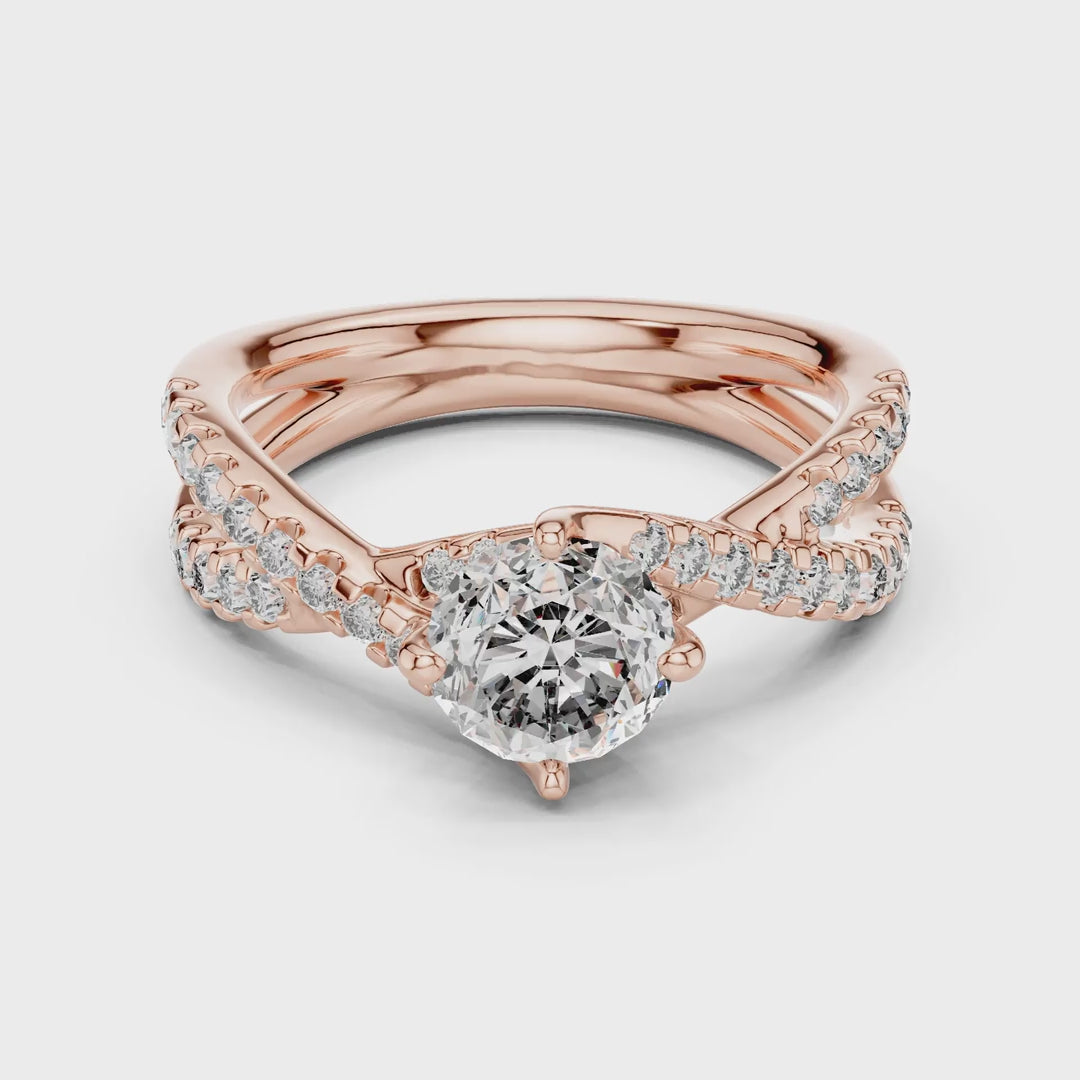 MJR047 - Elegant Intertwined Pavé Ribbon Ring