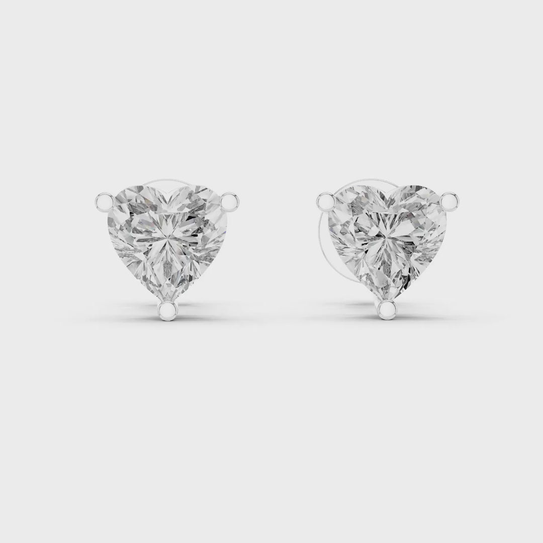 MJER05 -Romantic Heart Shaped Solitaire Studs