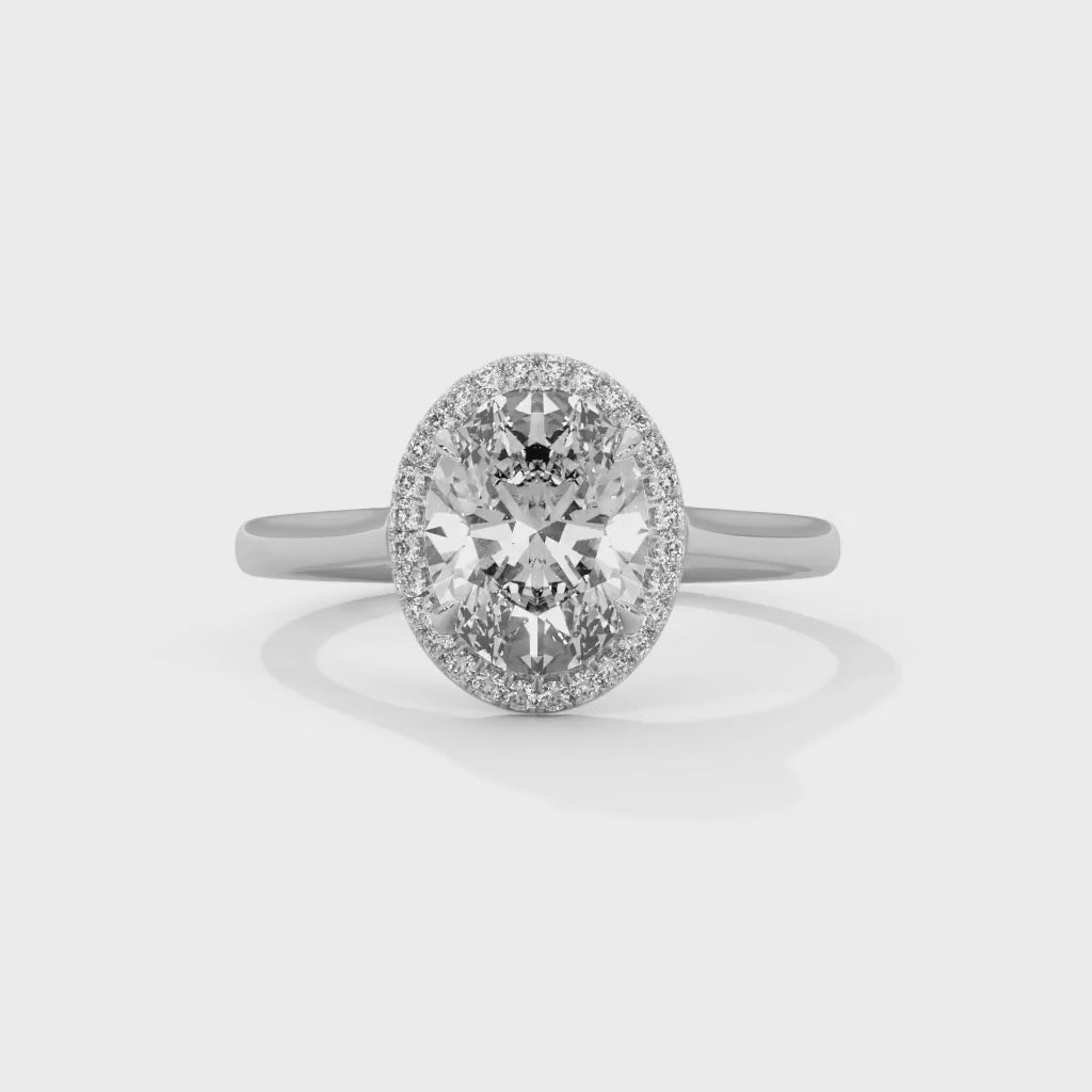 MJBS16 - Cathedral Style Plain Shank Oval Promise Ring
