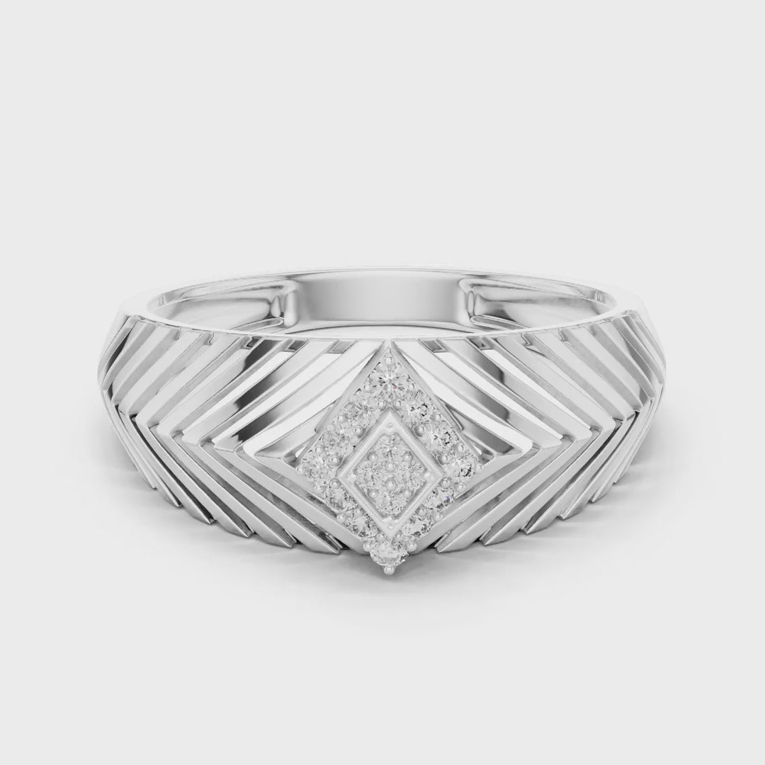 MJBS58 - Rhombus Cluster Diamond Statement Ring