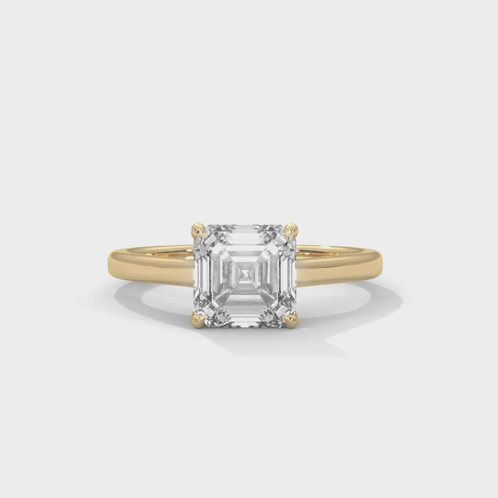 MJBS57 - Sophisticated Four-Prong Asscher Center Stone Band