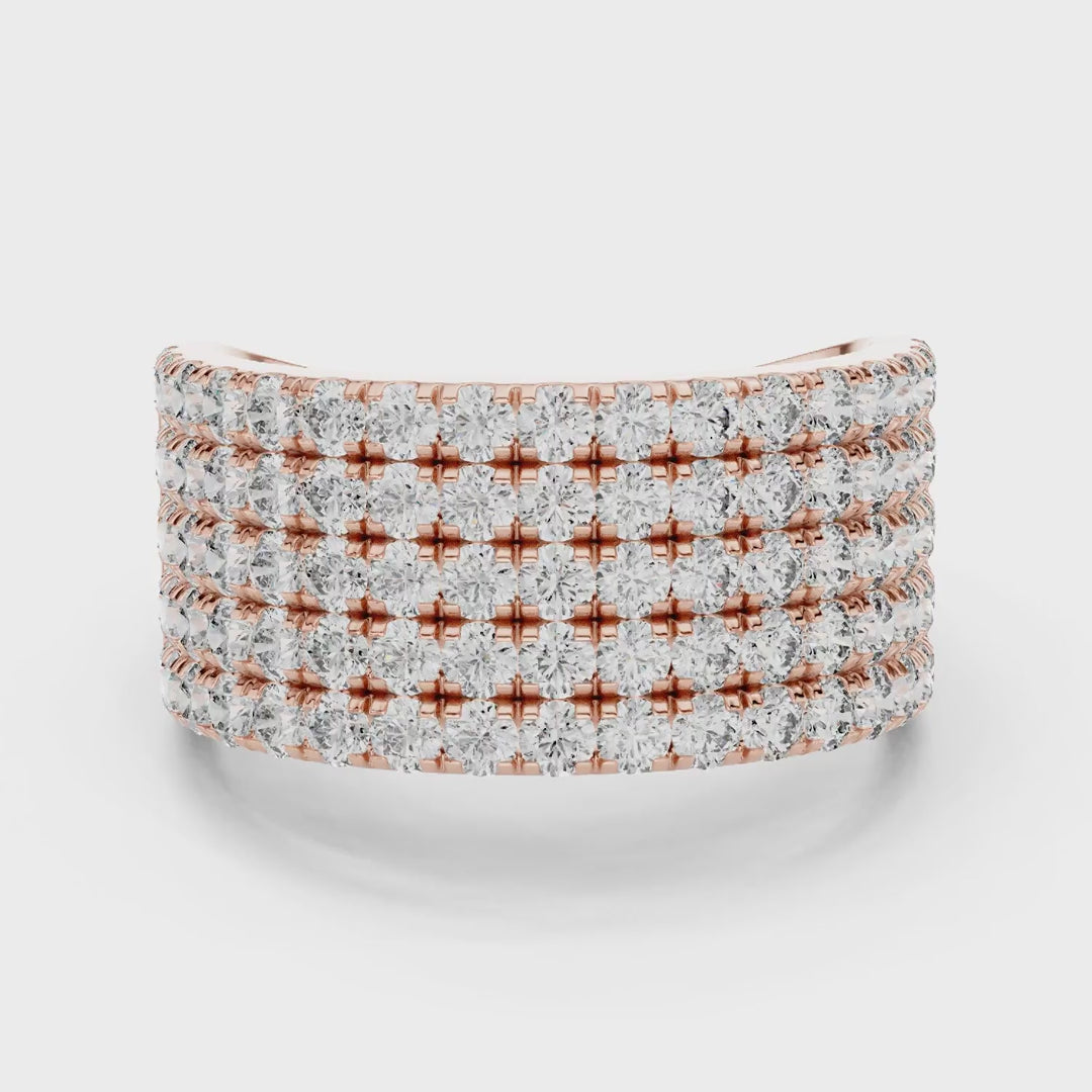 MJR043 - Five Tier Round Shimmering Stack Statement Band