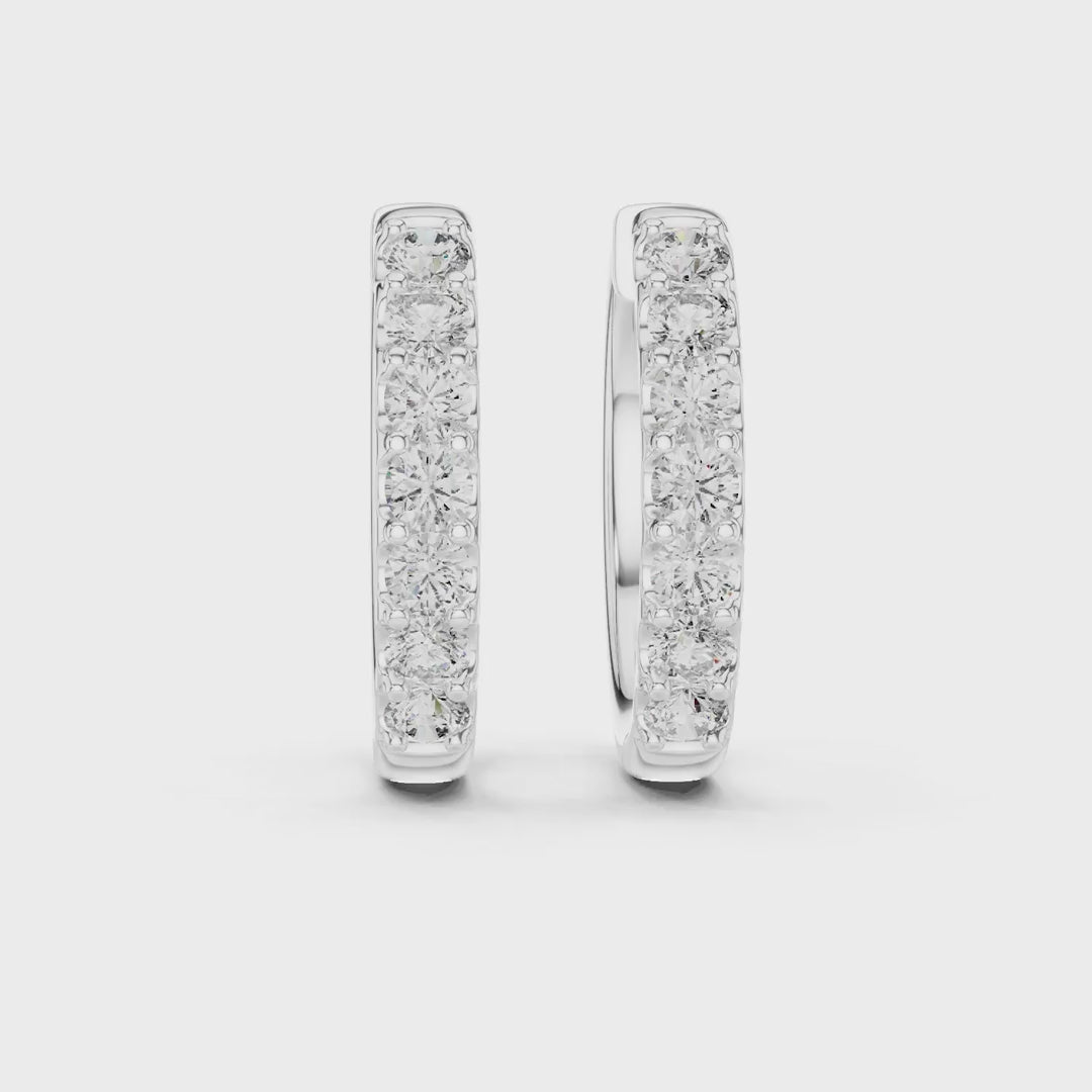 MJER15 - Classic Shared Prong Huggie Hoops