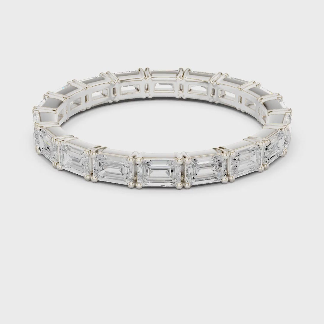 MJET014 - Emerald Cut East-West Full Eternity Band